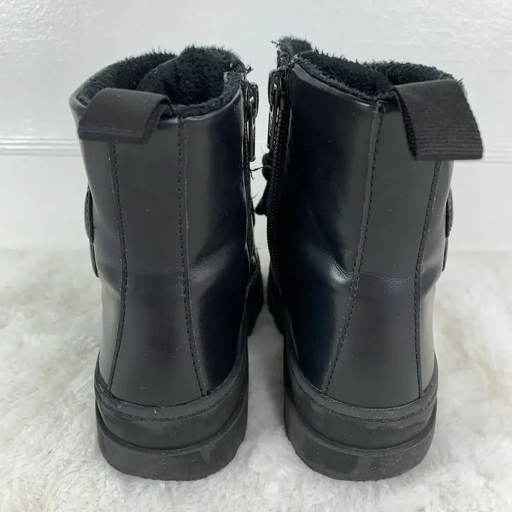 H&M Minnie Mouse Lined Black Boots Girls Size 11